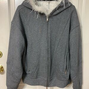 Gray Hooded Women's Blazer